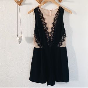 Lush Black Lace Sheer Romper